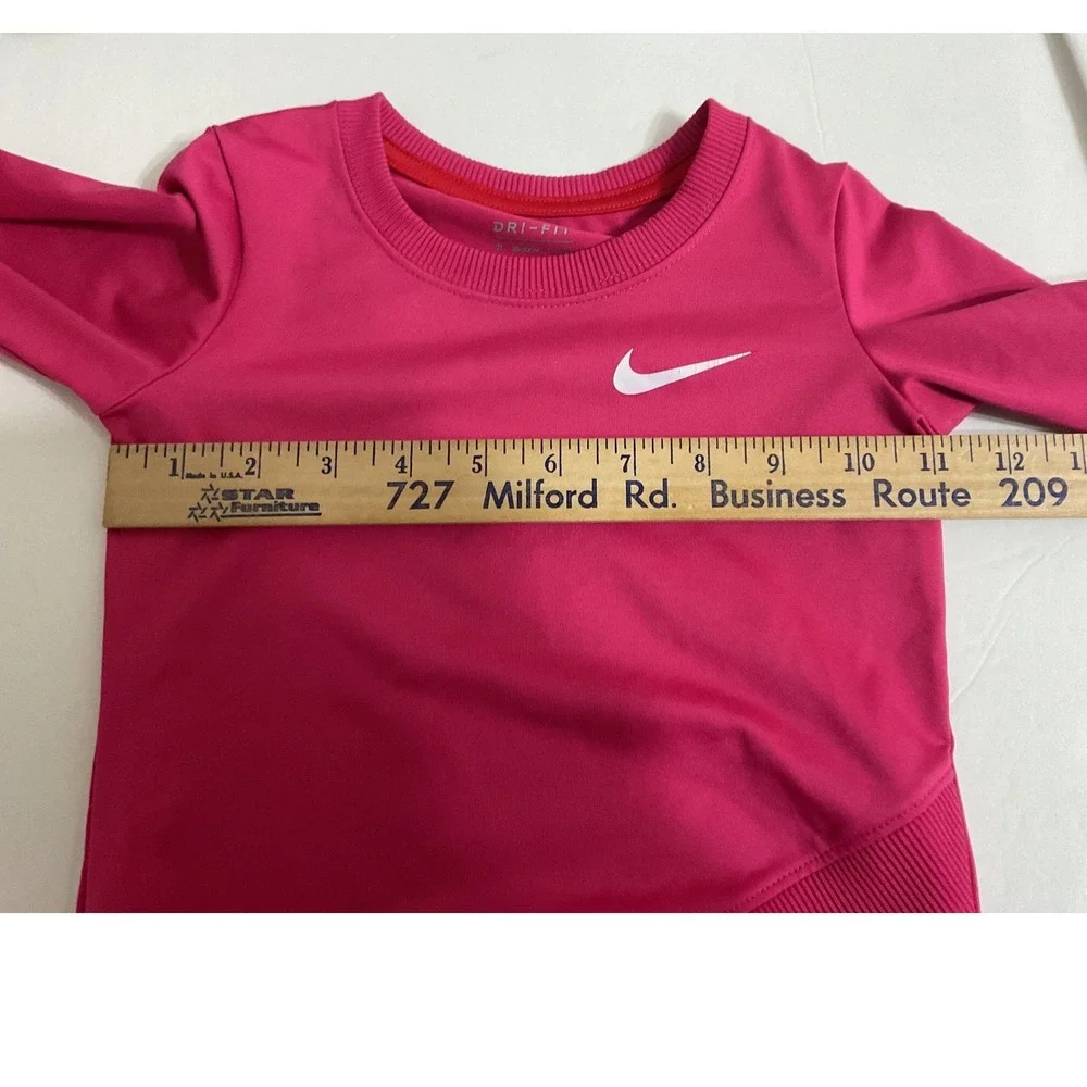 Nike Dri-FIT Long Sleeve Shirt Toddler 2T‎ Pink Excellent Crossover Hem Active